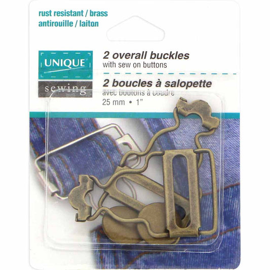 UNIQUE SEWING Overall Buckles — Gold, 25 mm (1″), 2 pcs
