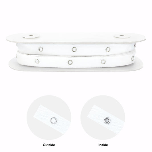 UNIQUE Metal Snaps Tape – 18mm x 10m (3/4" x 11 yd) – White