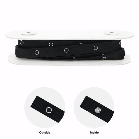 UNIQUE Metal Snaps Tape – 18mm x 10m (3/4" x 11 yd) – Black