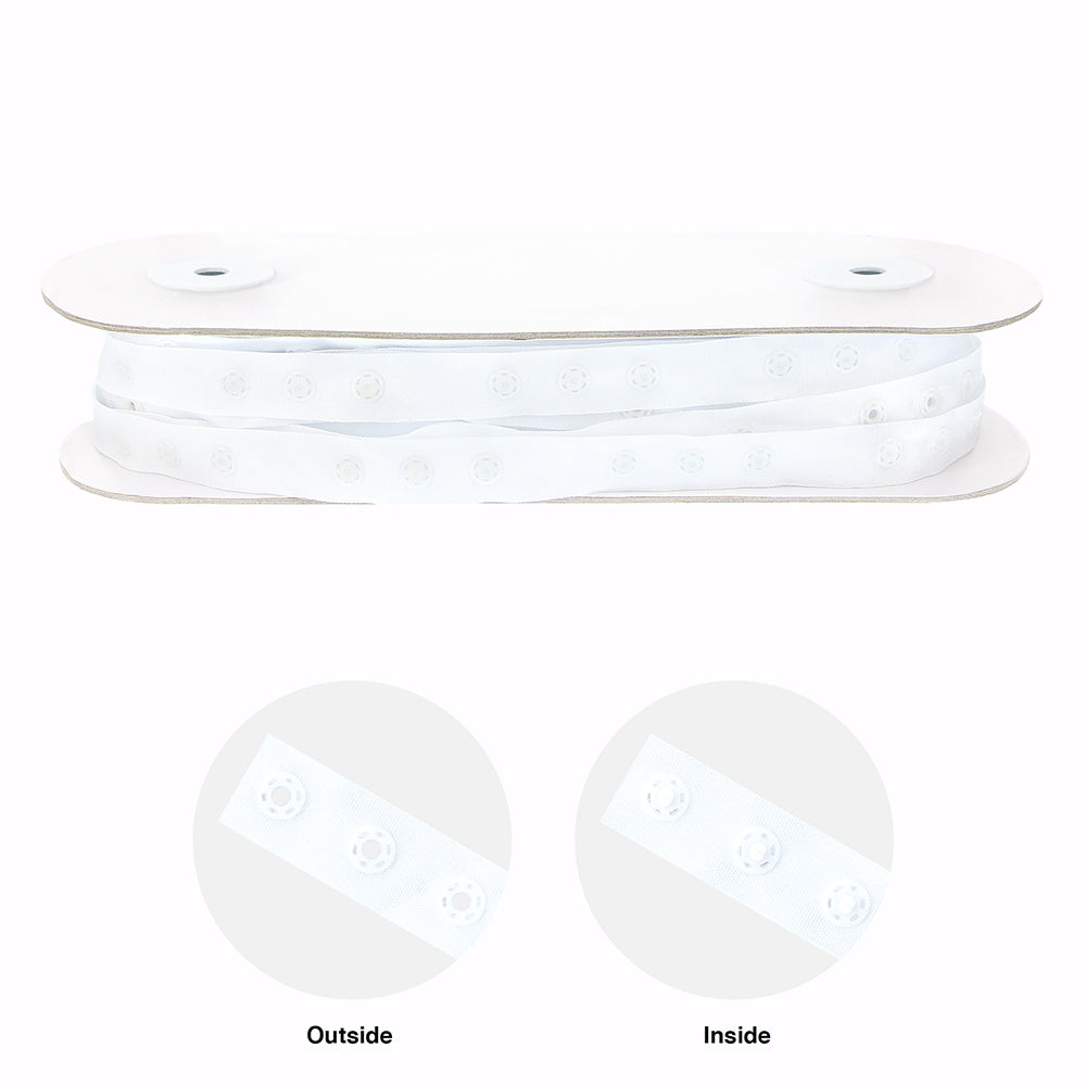 UNIQUE Snap Tape – 18 mm × 10 m (3/4 in × 11 yd) – White