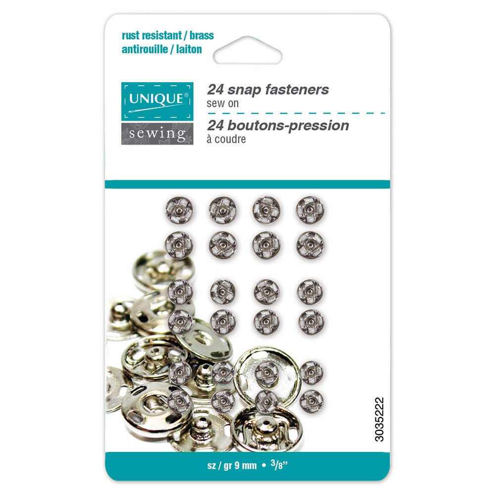 UNIQUE SEWING Snap Fasteners Assortment – Nickel – 5/6/7 mm – 24 sets
