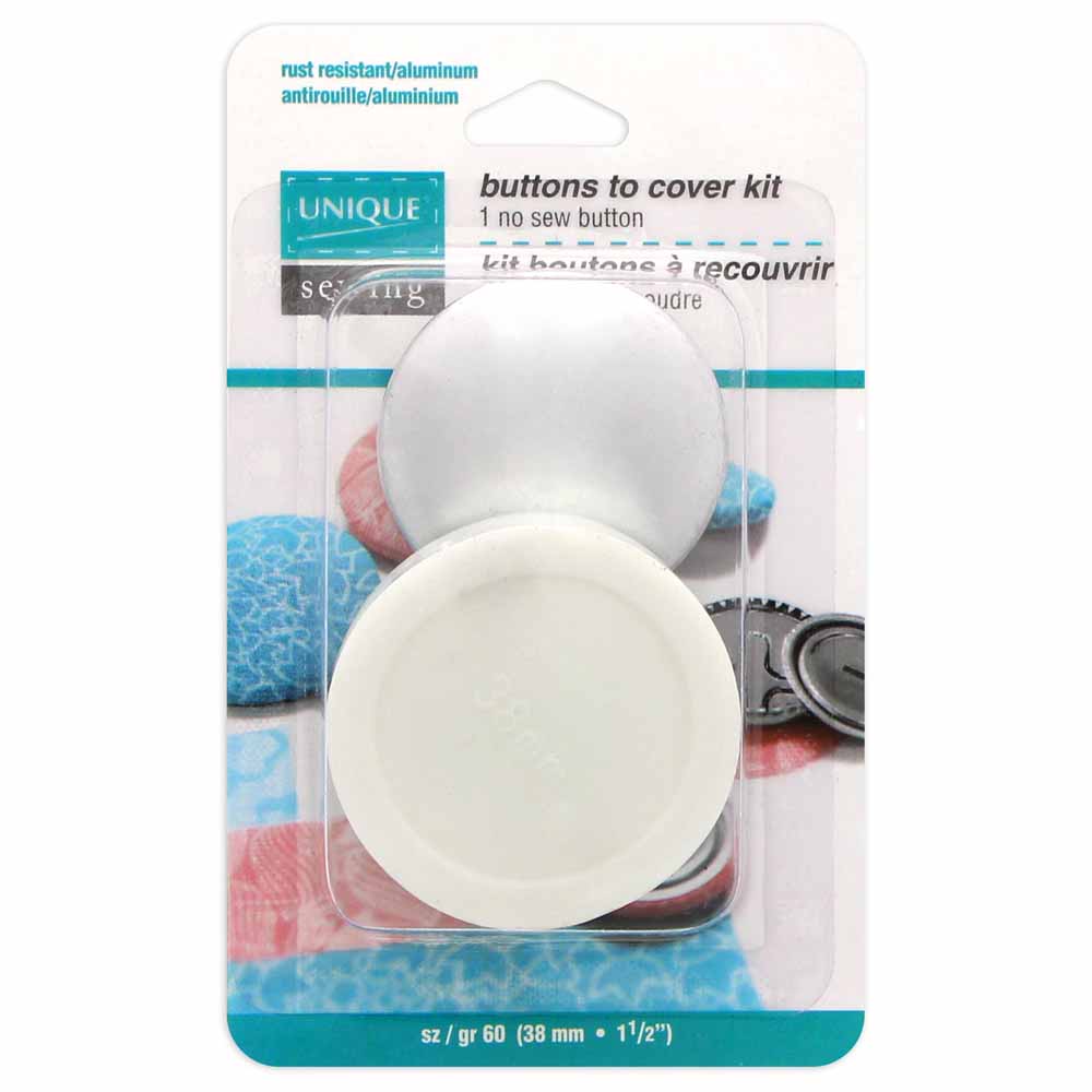 UNIQUE SEWING Buttons‑to‑Cover Kit with Tool — Size 60 (38 mm)