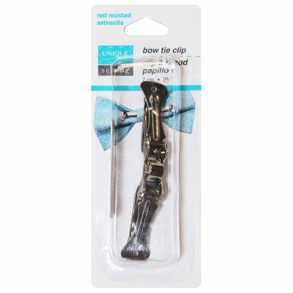 UNIQUE SEWING Bow Tie Clip – 7 cm (2 3/4") – Silver