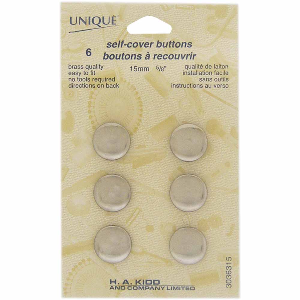 UNIQUE SEWING Buttons to Cover – 15 mm (5/8") – 6 sets