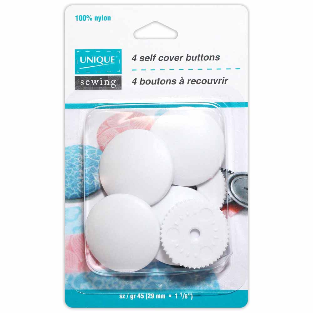 UNIQUE SEWING Buttons to Cover — Nylon, Size 45 (29 mm), 4 Sets