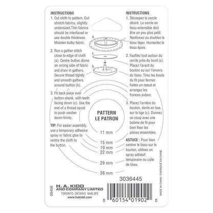 UNIQUE SEWING nylon buttons to cover, 29 mm, alternate product view