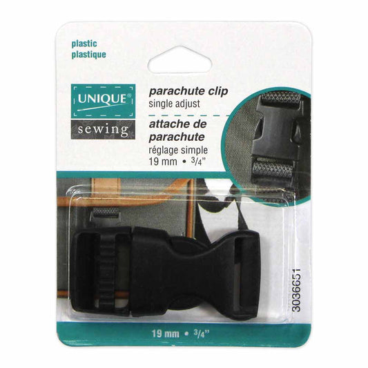 UNIQUE SEWING Parachute Buckle - Plastic - 19mm (3/4") - Black