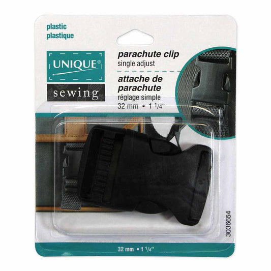 UNIQUE SEWING Parachute Buckle - Plastic - 32mm (1 1/4") - Black