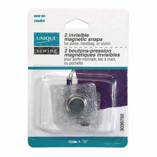 UNIQUE SEWING Invisible Magnetic Snaps – Sew-On – 12 mm (1/2") – 2 sets