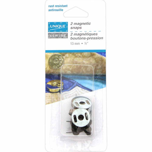 UNIQUE SEWING Magnetic Snaps – 13 mm (1/2") – Black – 2 Pcs