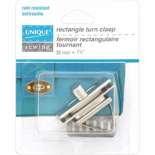 UNIQUE SEWING Rectangle Turn Clasp — 35 mm (1 3/8″), Silver