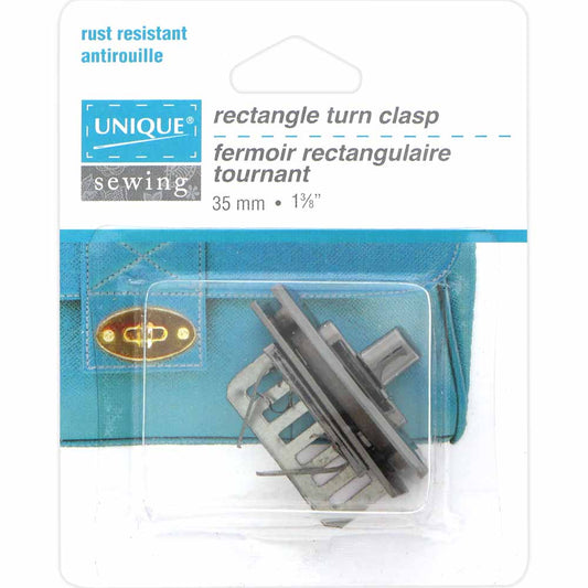 UNIQUE SEWING Rectangle Turn Clasp — 35 mm (1 3/8″), Black