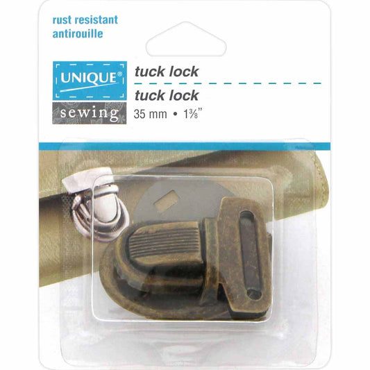 UNIQUE SEWING Turn Clasp — 35 mm (1 3/8″), Antique Gold