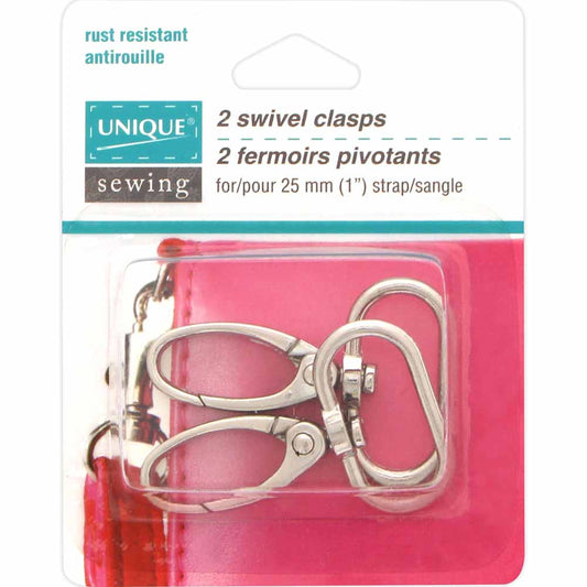 UNIQUE SEWING Swivel Clasp — 25 mm (1″), Silver, 2 pcs.