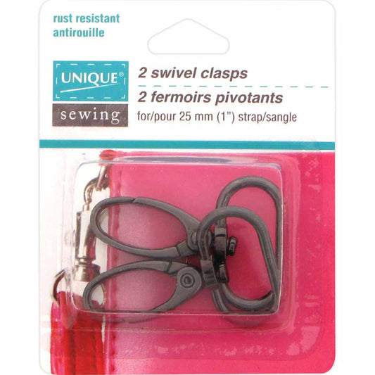 UNIQUE SEWING Swivel Clasp — 25 mm (1″), Black, 2 pcs.