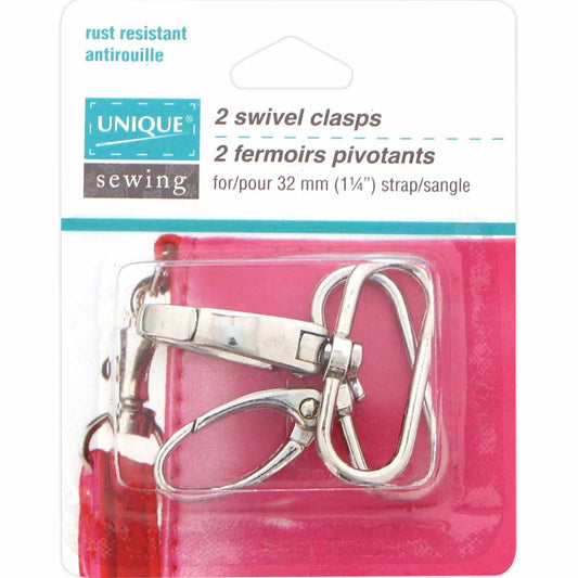 UNIQUE SEWING Swivel Clasp — 32 mm (1 1/4″), Silver, 2 pcs.