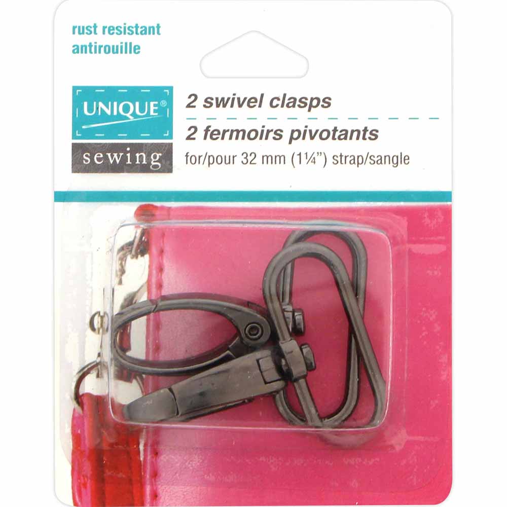 UNIQUE SEWING Swivel Clasp — 32 mm (1 1/4″), Black, 2 pcs.