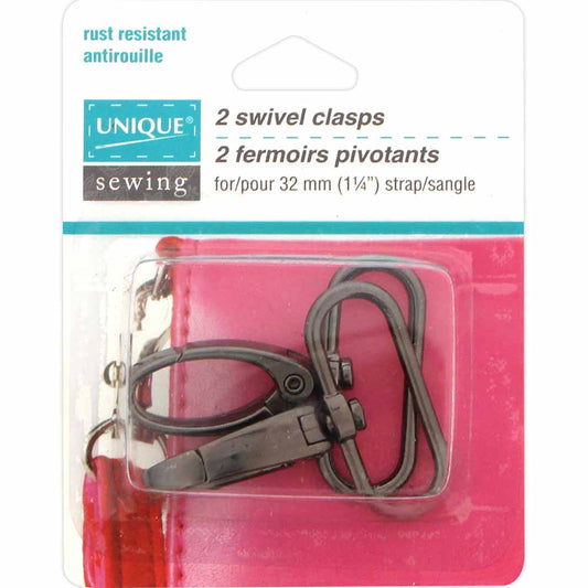 UNIQUE SEWING Swivel Clasp — 32 mm (1 1/4″), Black, 2 pcs.