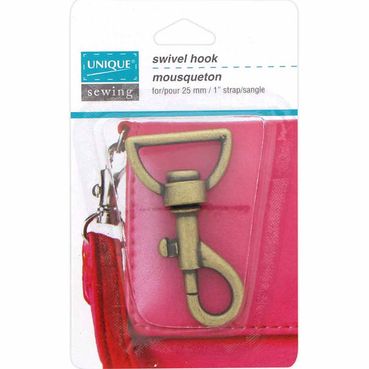 UNIQUE SEWING Swivel Hook — 25 mm (1″), Antique Gold