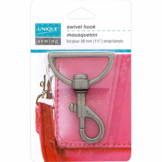 UNIQUE SEWING Swivel Hook — 38 mm (1 1/2″), Black