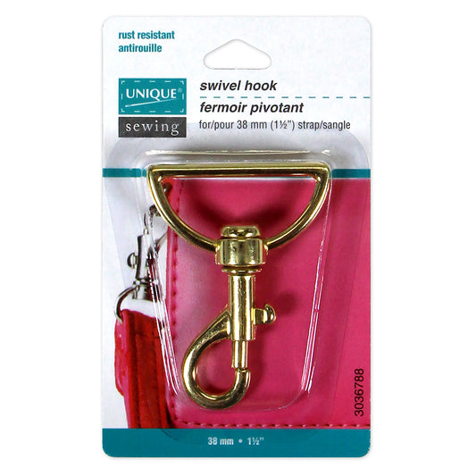 UNIQUE SEWING Swivel Hook, Gold, 38mm (1 1/2")