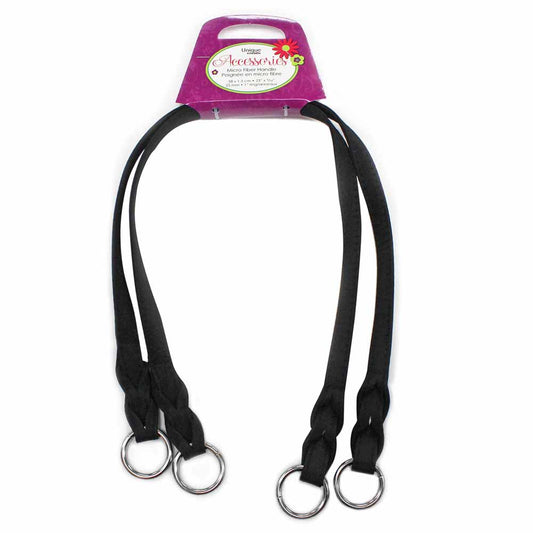 UNIQUE CREATIV Microfiber Bag Handles – Black, 58 × 1.5 cm (23″ × 9⁄16″)