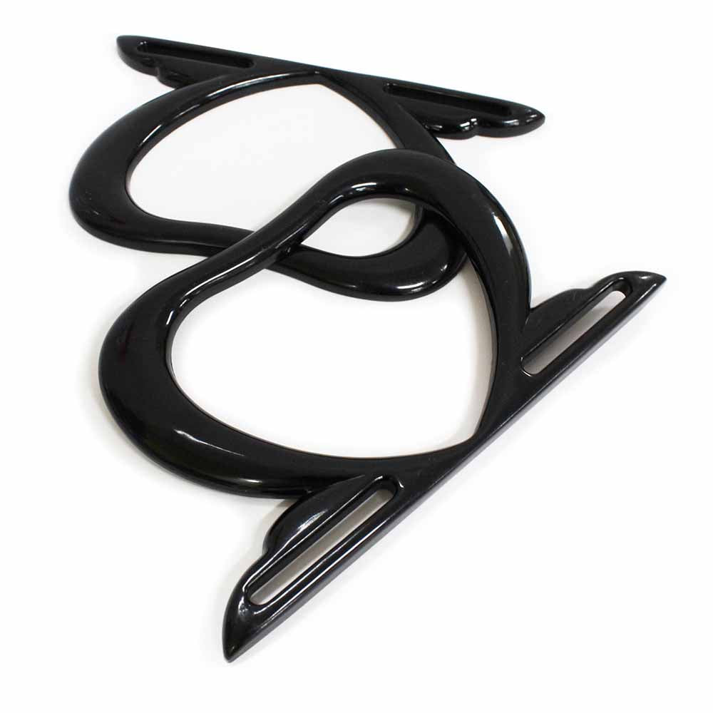 UNIQUE Bag Handles Heart Shape Black