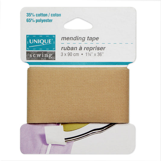 UNIQUE SEWING Mending Tape — Beige, 3.2 cm × 0.9 m (1¼″ × 36″)
