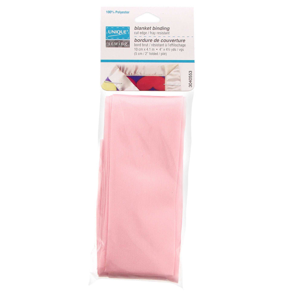 UNIQUE SEWING Satin Blanket Binding — 10 cm × 4.1 m, Pink