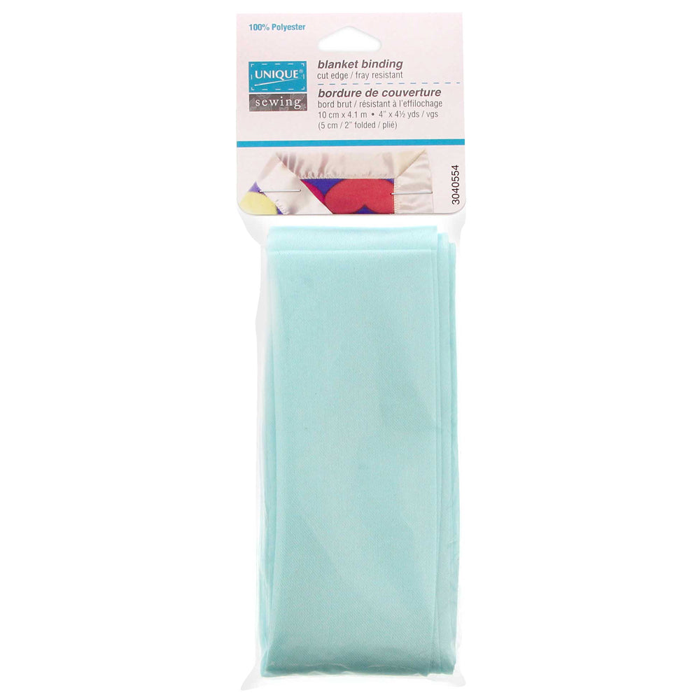 UNIQUE SEWING Satin Blanket Binding — 10 cm × 4.1 m, Blue