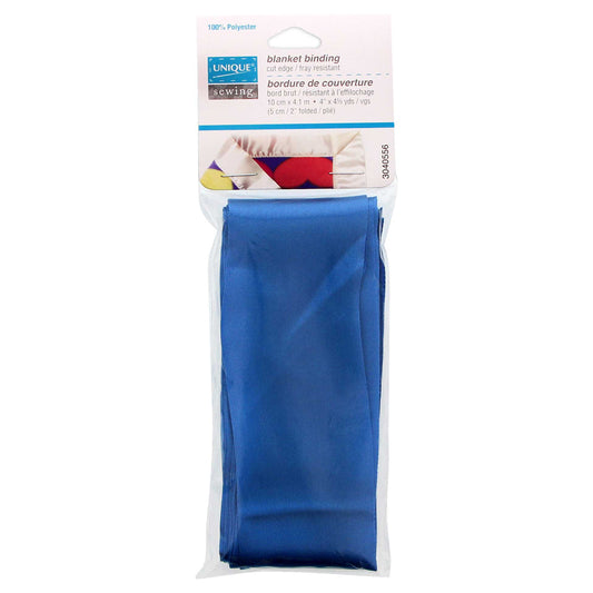 UNIQUE SEWING Blanket Binding — Medium Blue, 10 cm × 4.1 m (Satin Polyester)