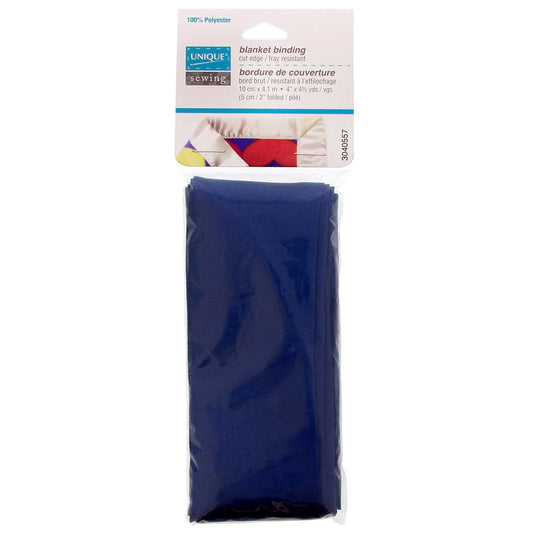 UNIQUE SEWING Blanket Binding — Navy Blue, 10 cm × 4.1 m (Satin Polyester)