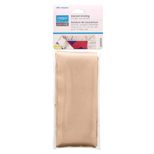 UNIQUE SEWING Blanket Binding — Cream, 10 cm × 4.1 m (Satin Polyester)