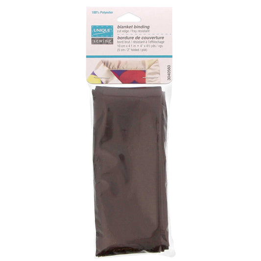 UNIQUE SEWING Satin Blanket Binding, 10 cm x 4.1 m – Brown