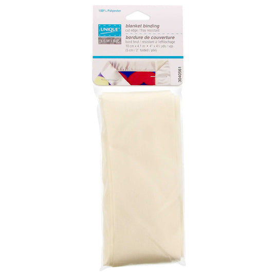 UNIQUE SEWING Satin Blanket Binding, 10 cm x 4.1 m – Ecru