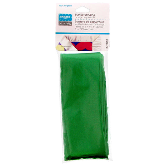 UNIQUE SEWING Satin Blanket Binding, 10 cm x 4.1 m – Green