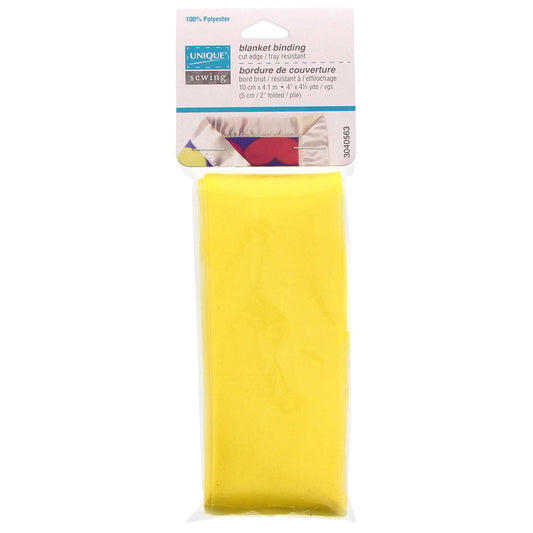 UNIQUE SEWING Satin Blanket Binding, 10 cm x 4.1 m – Lemon Yellow