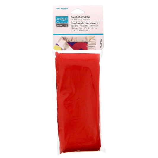 UNIQUE SEWING Satin Blanket Binding, 10 cm x 4.1 m – Red