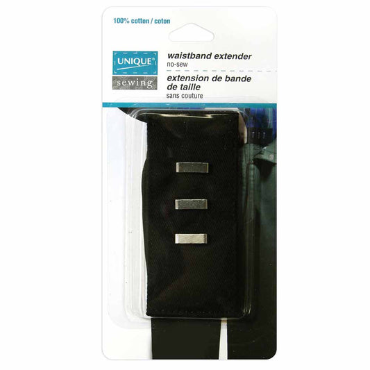 UNIQUE SEWING Waistband Extender with Hook — Black