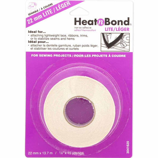 HEATNBOND Lite Sewable Iron-On Adhesive Tape 22 mm × 13.7 m