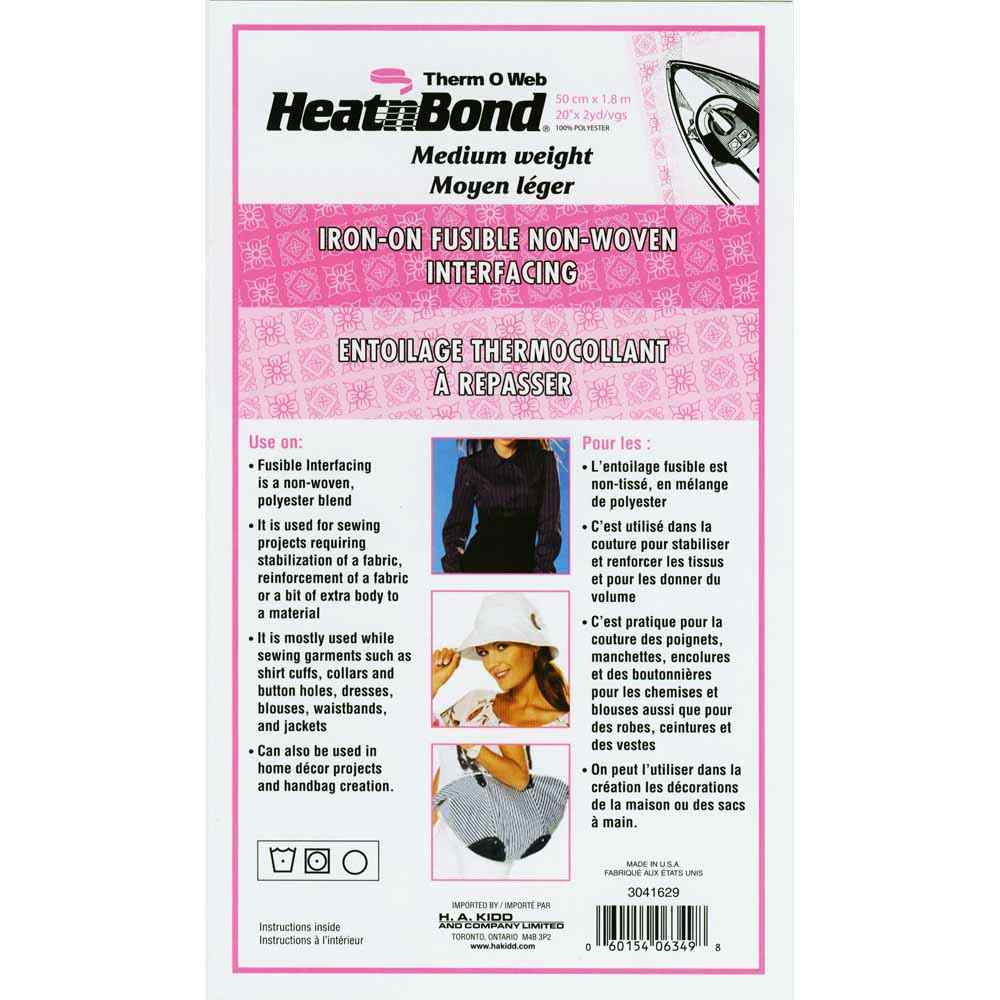 HEATNBOND Medium Weight Non-Woven Fusible Interfacing 20 in × 2 yd