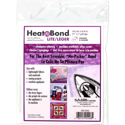 HEATNBOND Lite Sewable Iron-On Adhesive Pack 17 in × 1.25 yd