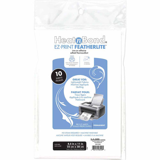 HEATNBOND EZ-Print FeatherLite Sheets 8.5 × 11 in 10-Pack