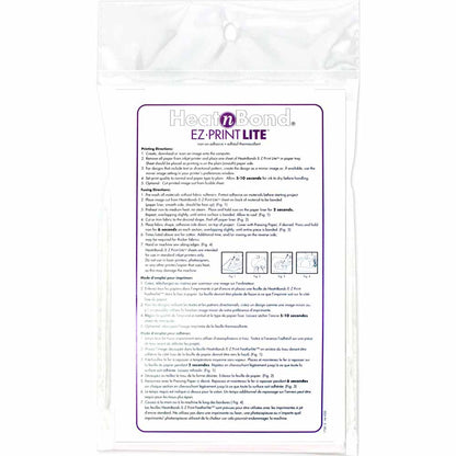 HEATNBOND EZ-Print Lite Iron-On Adhesive Sheets 10-Pack 22×28cm (8½" × 11")