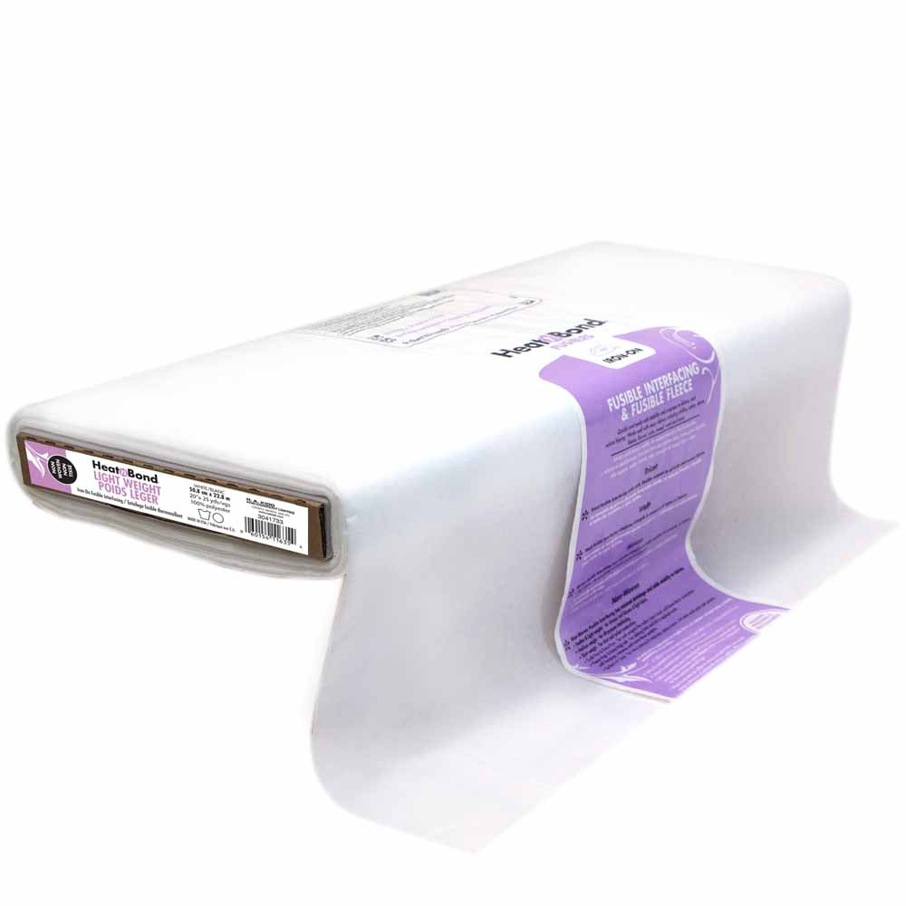 HEATNBOND Light Weight Non‑Woven Fusible Interfacing White 20" × 25 yd