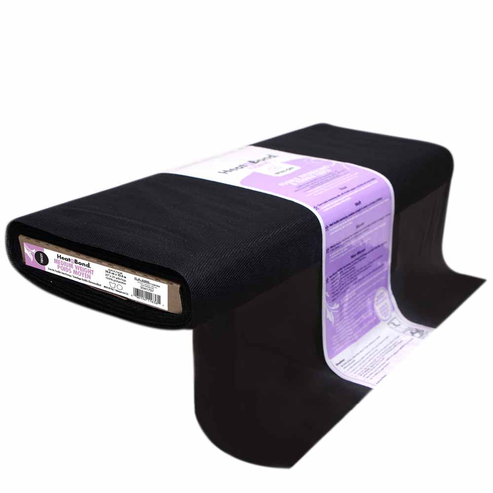 HEATNBOND Tricot Medium Weight Fusible Interfacing Black 20" × 25 yd