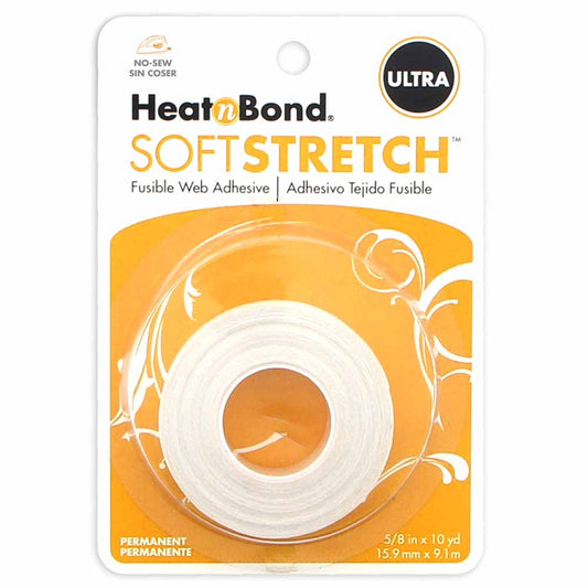 HEATNBOND Soft Stretch Ultra No-Sew Iron-On Adhesive Tape 5/8 in × 10 yd