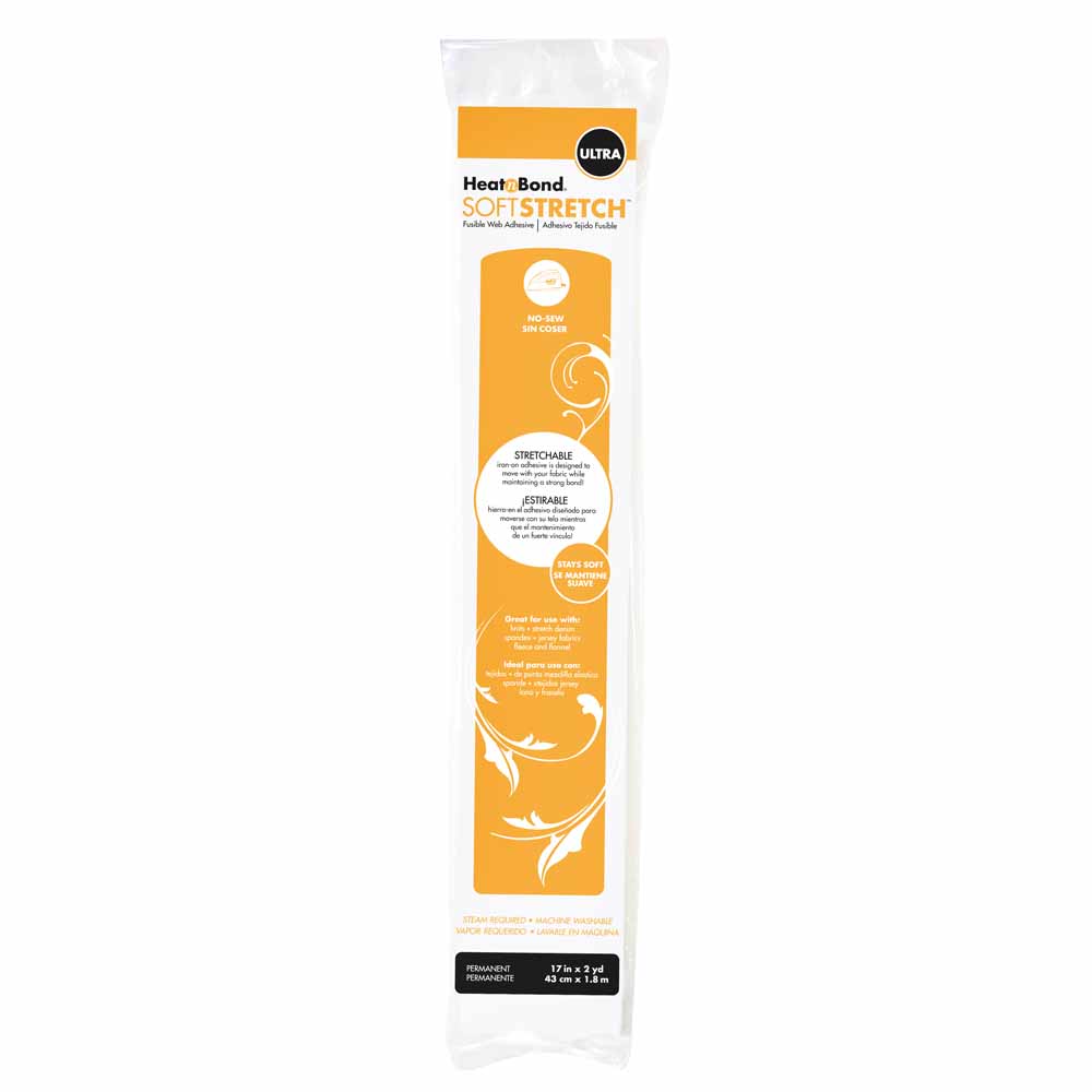 HEATNBOND Soft Stretch Ultra No-Sew Iron-On Adhesive Roll 17 in × 2 yd