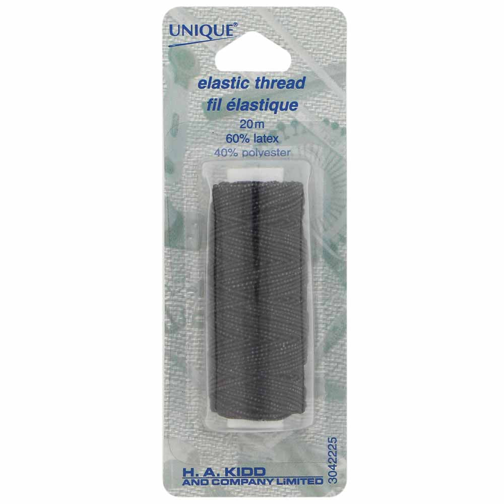 UNIQUE Elastic Thread – 20 m (21.9 yd), Black