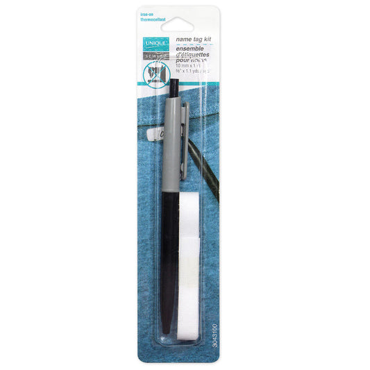 UNIQUE Iron‑On Name Tag Kit – 10 mm × 1 m (3/8 in × 1.1 yd)